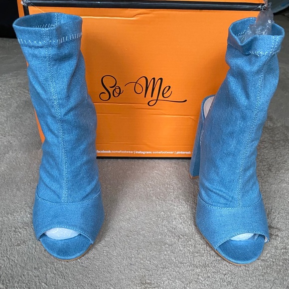 So Me Denim Open Toe Shoes - Picture 3 of 7